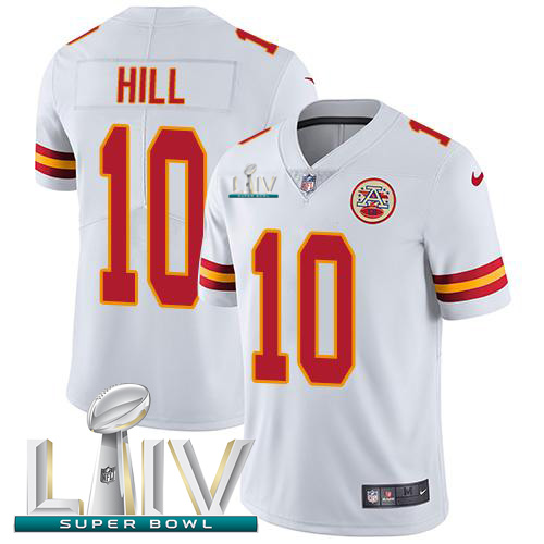 Kansas City Chiefs Nike #10 Tyreek Hill White Super Bowl LIV 2020 Youth Stitched NFL Vapor Untouchable Limited Jersey